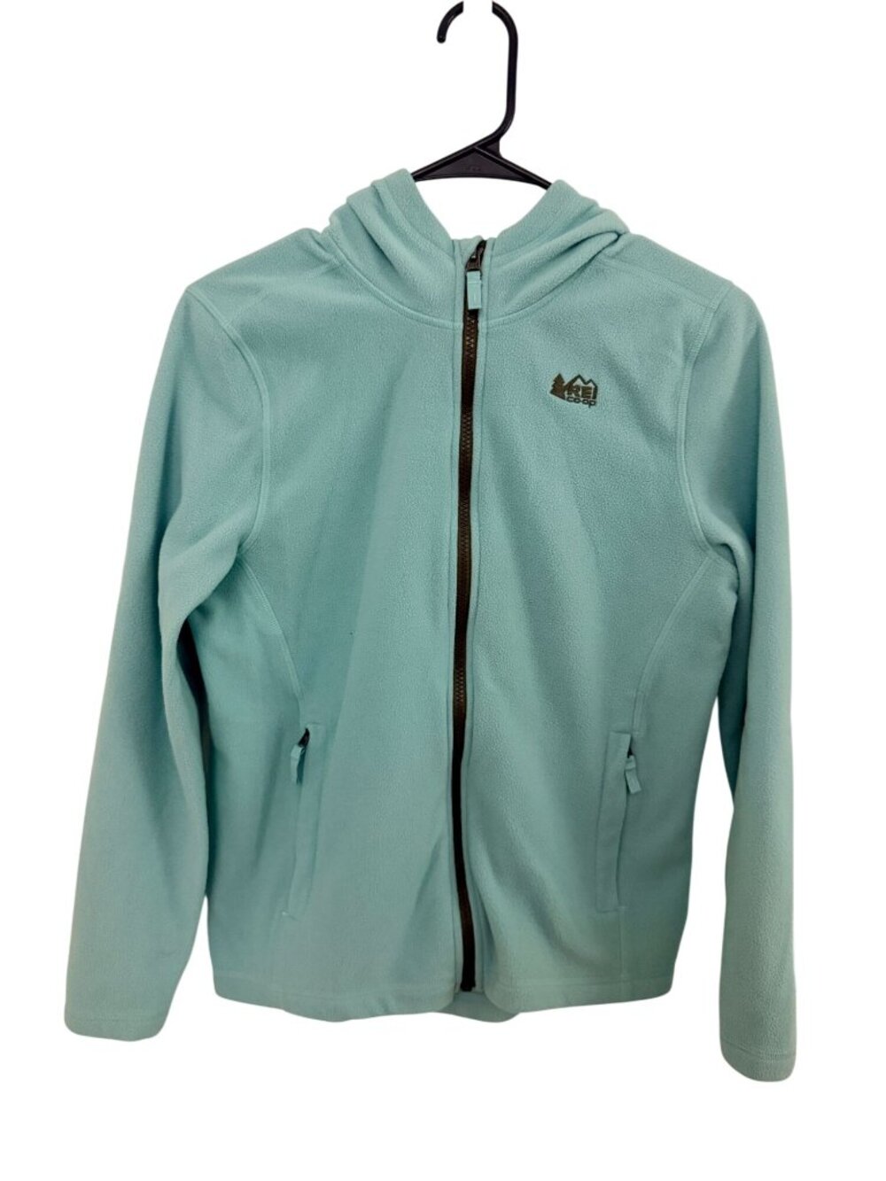 REI Co-op Kids Fleece Full Zip Jacket Size L 14-16, Light Blue, hiking, outdoors